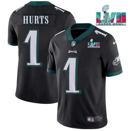 Men & Women & Youth Philadelphia Eagles #1 Jalen Hurts Black Super Bowl LVII Patch Vapor Untouchable Limited Stitched Jersey->philadelphia eagles->NFL Jersey